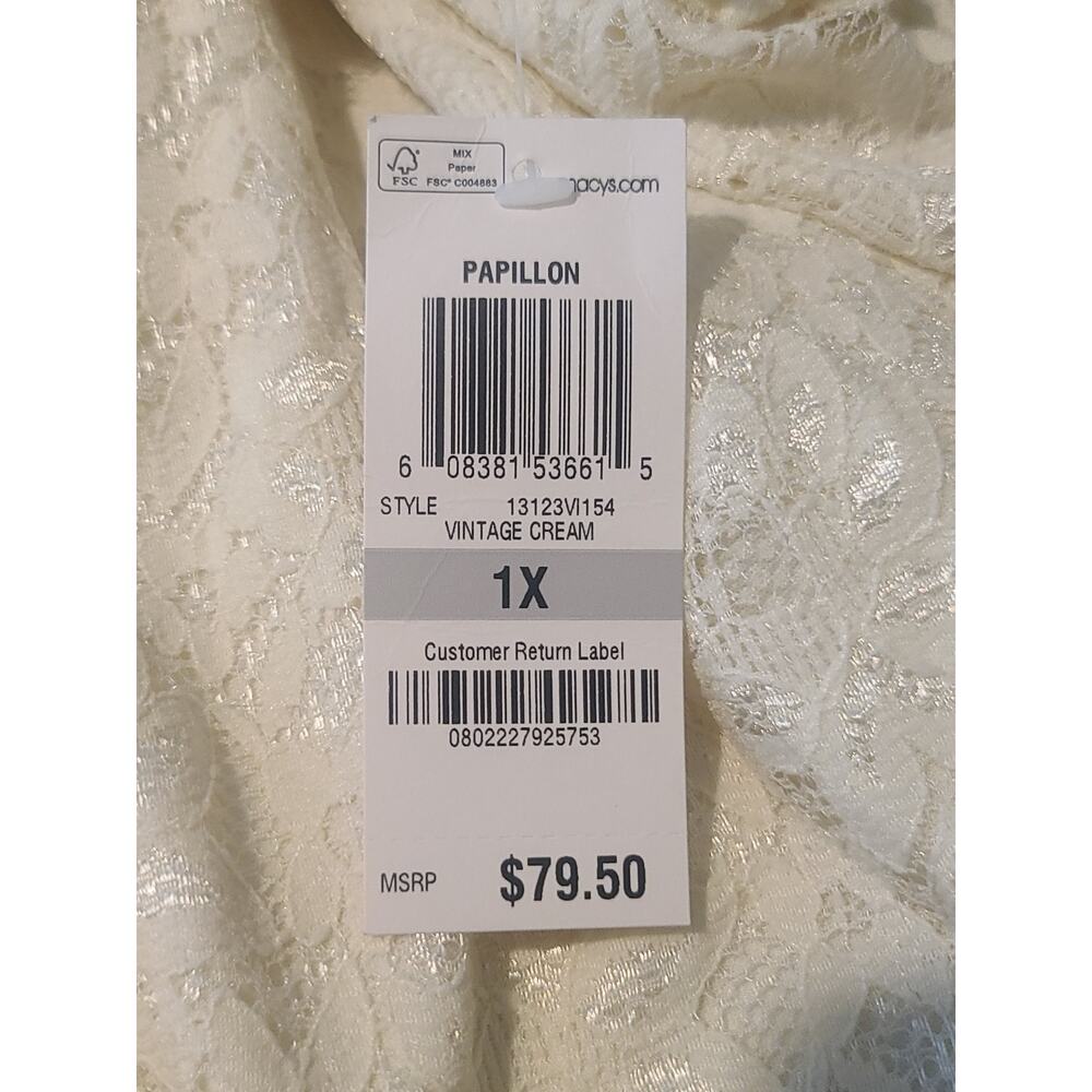 NWT Charter Club cream lace shirt blouse - 1X - Picture 5 of 5